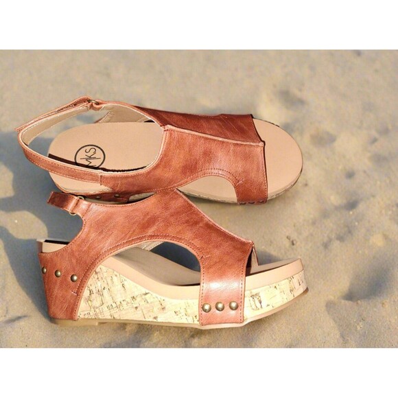 Women's Brown Wedge Platform Sandals - size 10 - Picture 2 of 5